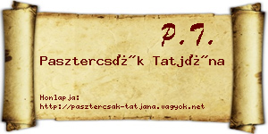 Pasztercsák Tatjána névjegykártya